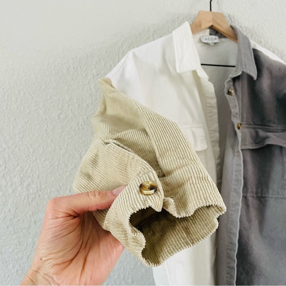ACOA Corduroy Colorblock Oversized Shirt / Shacket - Picture 4 of 13